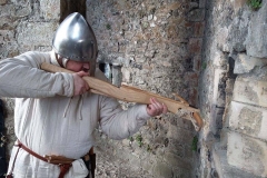 An arbalester defending Dover Castle during the siege of 1216