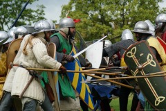 Attacking the rebel forces of Simon de Montfort at the Battle of Evesham